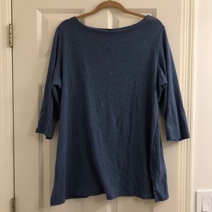 Karen Scott Cotton Tunic Sweater 1X Blue